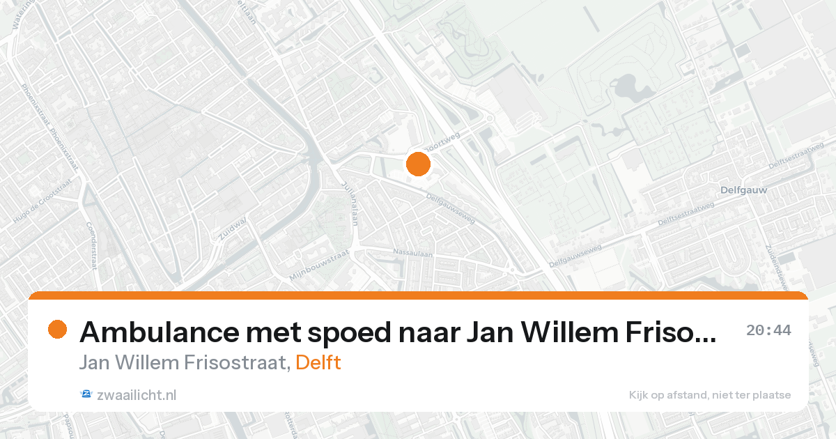 Ambulance met spoed naar Jan Willem Frisostraat in Delft — 19 aug 2026