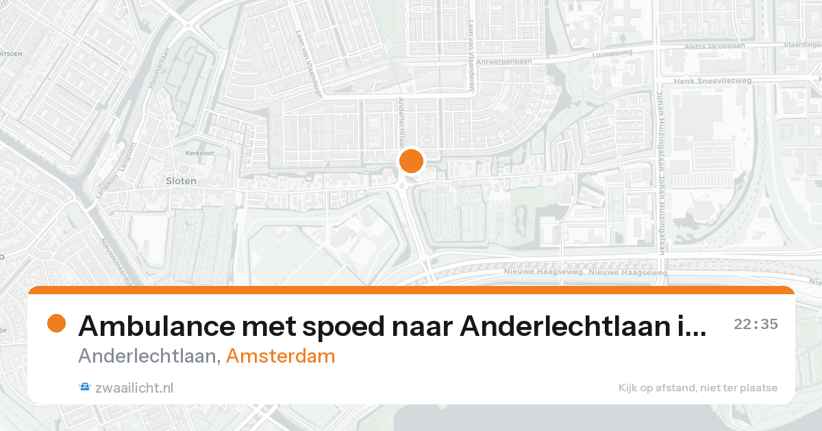 Ambulance met spoed naar Anderlechtlaan in Amsterdam — 18 aug 2026