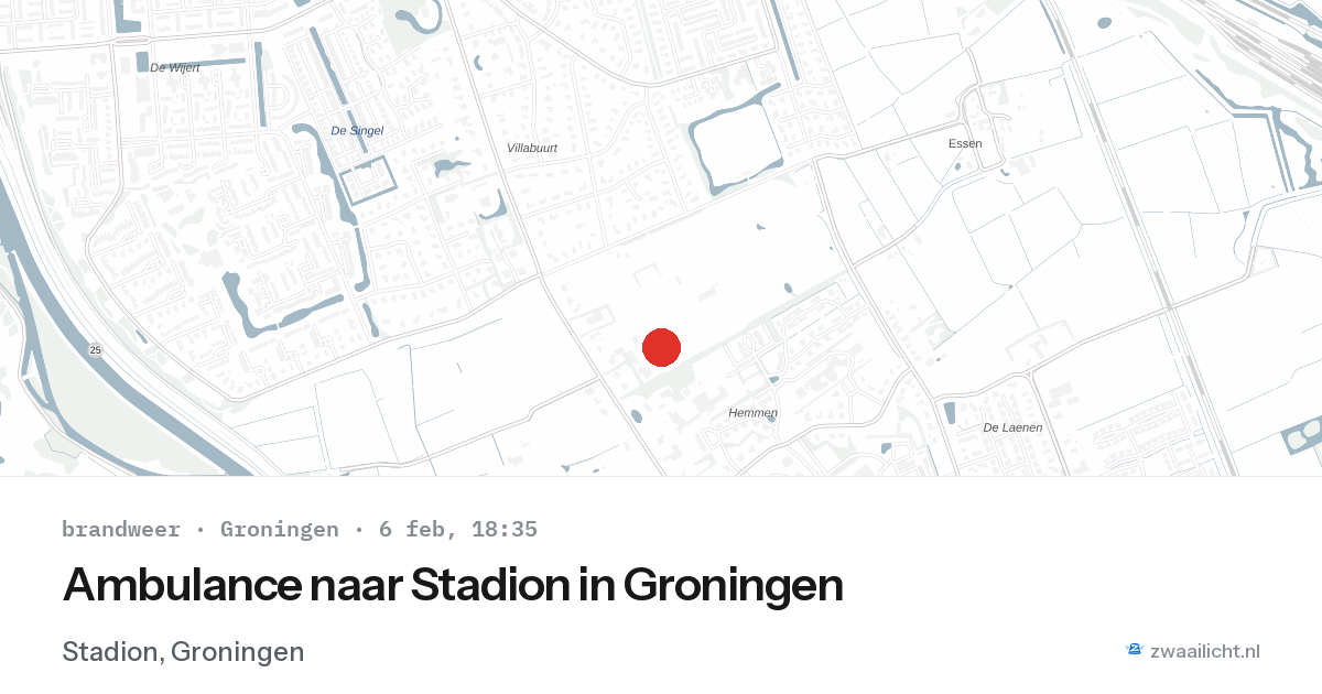 Ambulance naar Stadion in Groningen — 6 feb 2026