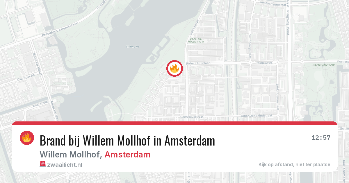 Brand bij Willem Mollhof in Amsterdam — 27 jul 2026