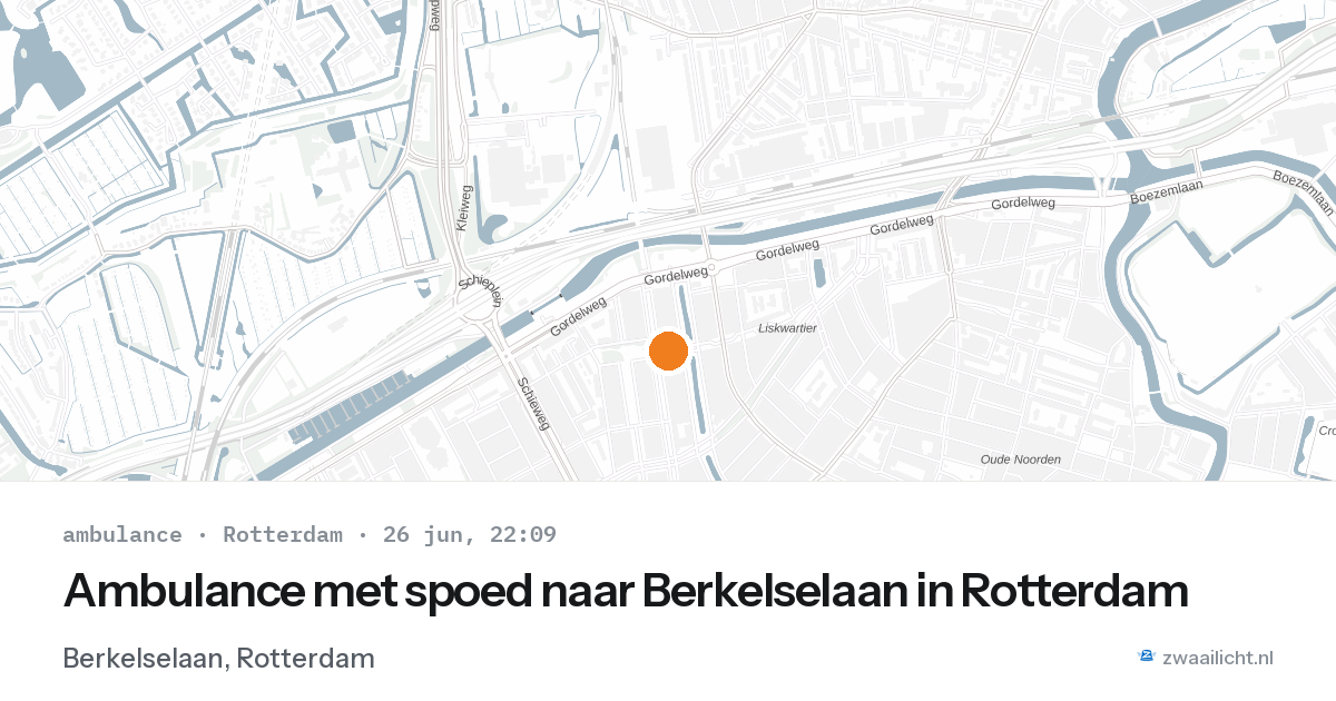 Ambulance met spoed naar Berkelselaan in Rotterdam — 26 jun 2026