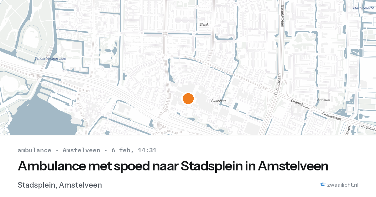 Ambulance met spoed naar Stadsplein in Amstelveen — 6 feb 2026
