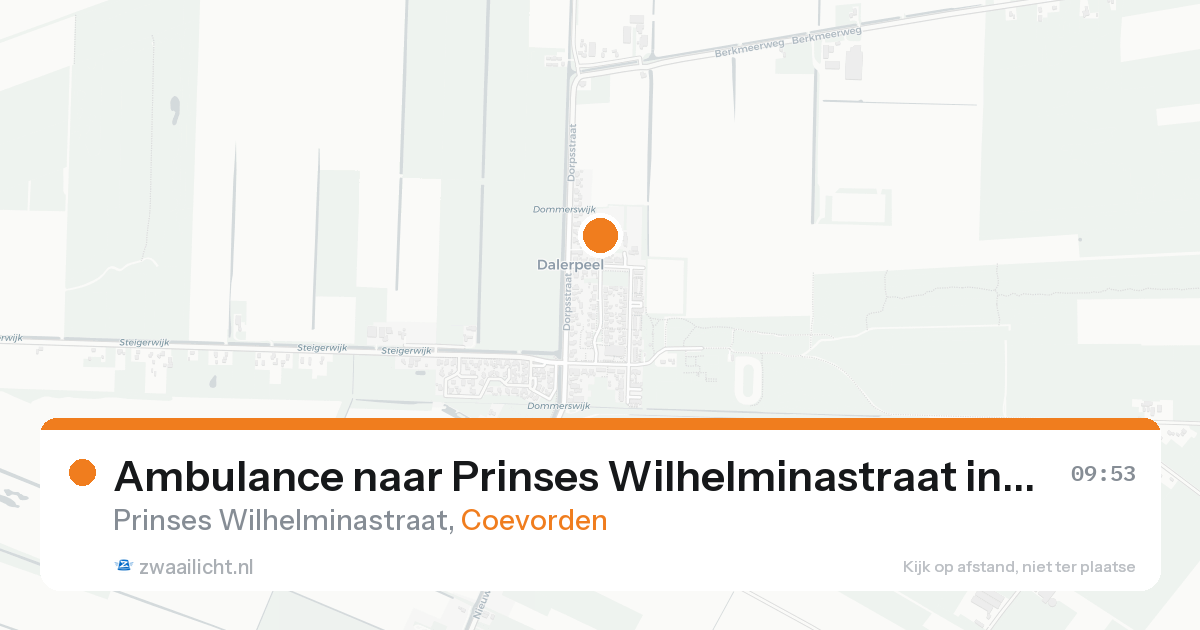 Ambulance naar Prinses Wilhelminastraat in Coevorden — 19 aug 2026