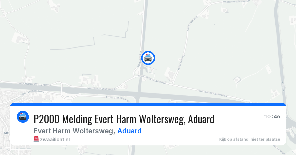 P2000 Melding Evert Harm Woltersweg, Aduard — 11 jun 2026