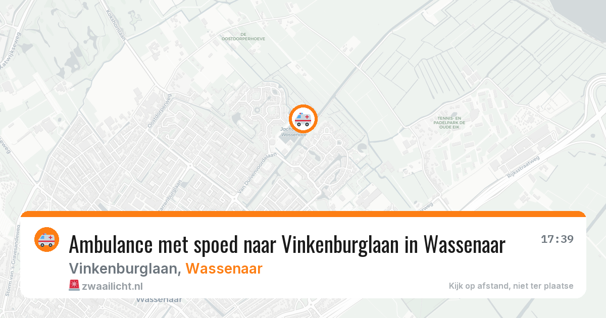Ambulance met spoed naar Vinkenburglaan in Wassenaar — 13 jul 2026
