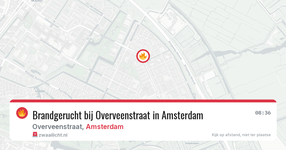 Brandgerucht bij Overveenstraat in Amsterdam — 24 apr 2026