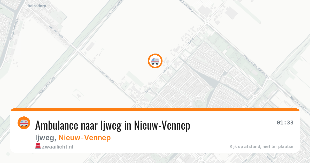 Ambulance naar Ijweg in Nieuw-Vennep — 10 aug 2026