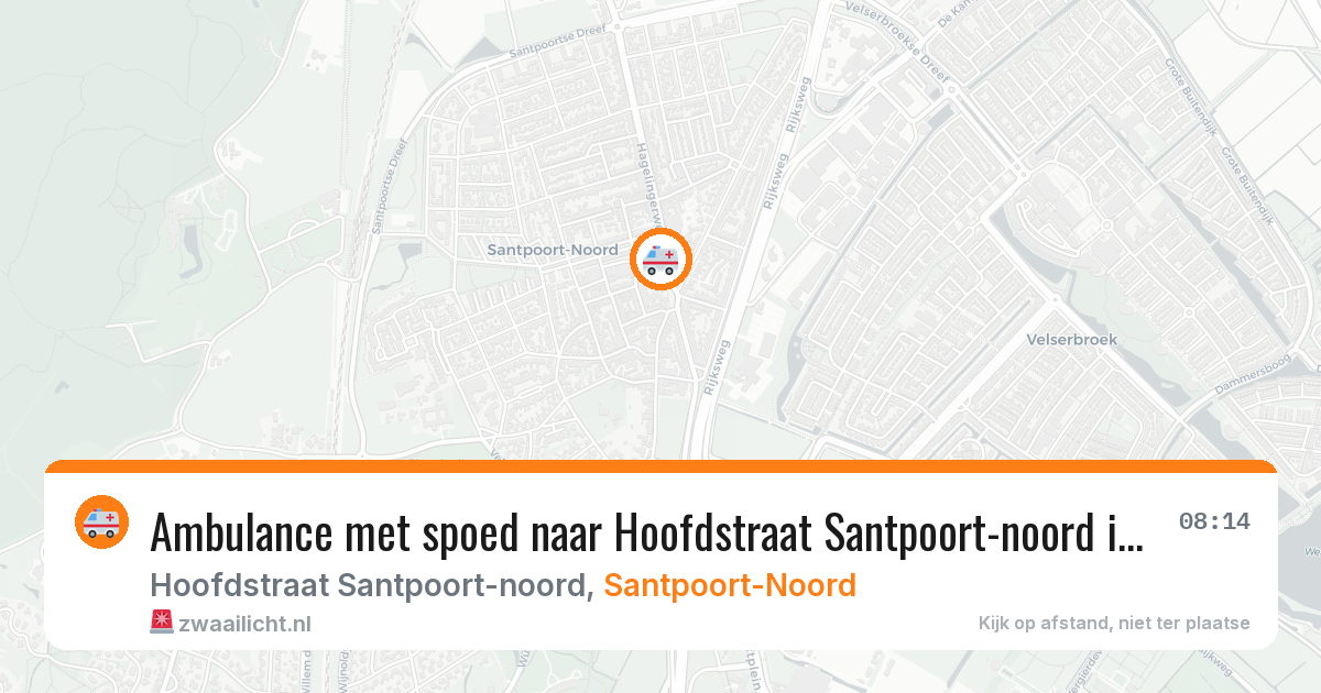 Ambulance met spoed naar Hoofdstraat Santpoort-noord in Santpoort-Noord — 29 jun 2026