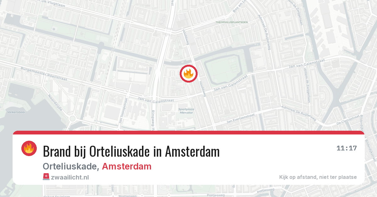 Brand bij Orteliuskade in Amsterdam — 22 mei 2026