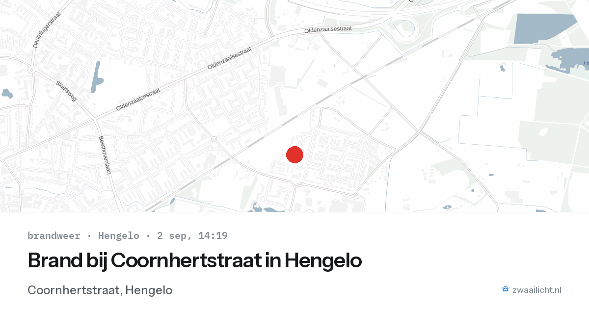 Brand bij Coornhertstraat in Hengelo — 2 sep 2026