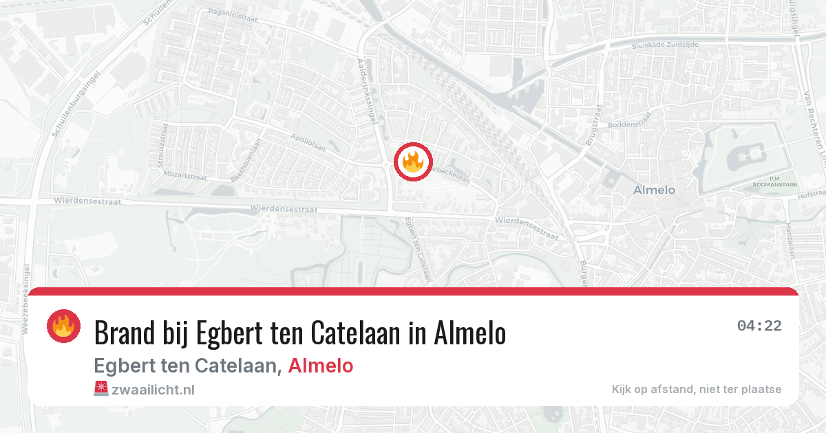 Brand bij Egbert ten Catelaan in Almelo — 28 jun 2026