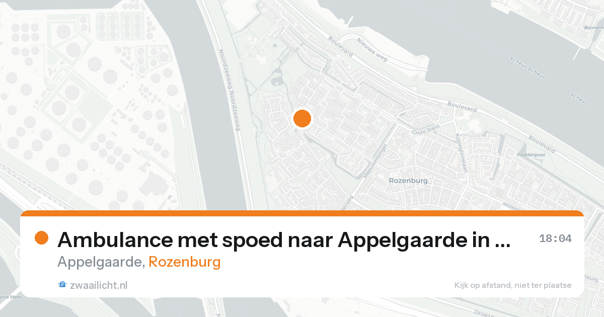 Ambulance met spoed naar Appelgaarde in Rozenburg — 17 aug 2026