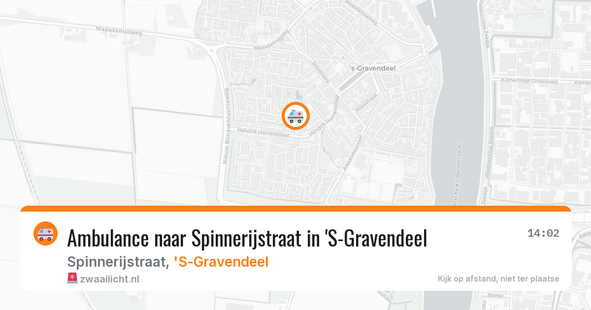 Ambulance naar Spinnerijstraat in 'S-Gravendeel — 25 mrt 2026
