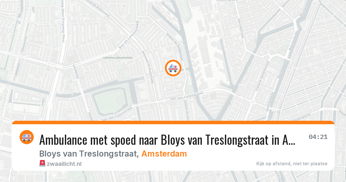 Ambulance met spoed naar Bloys van Treslongstraat in Amsterdam — 6 jun 2026