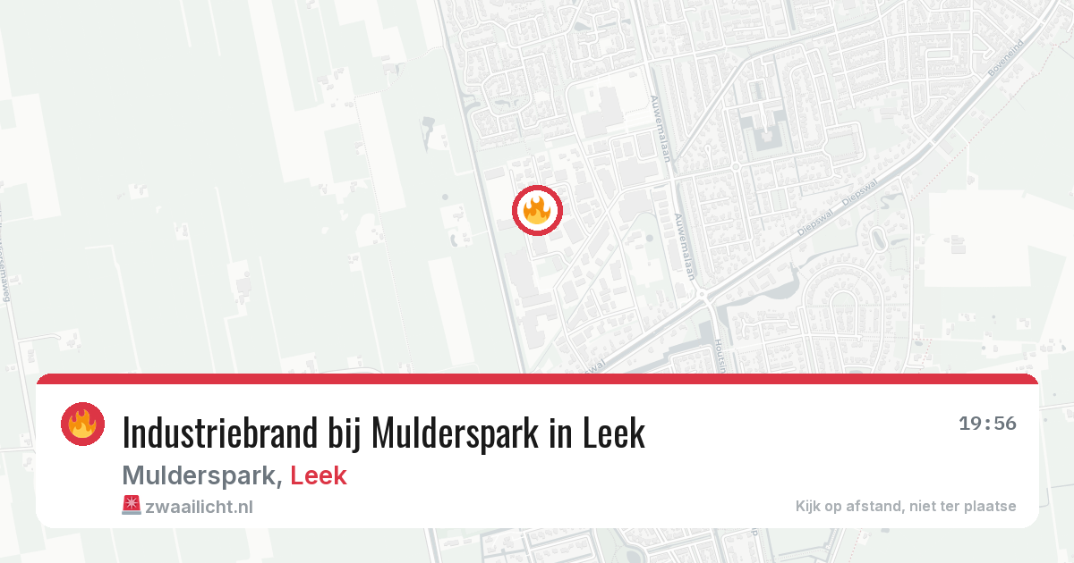 Industriebrand bij Mulderspark in Leek — 14 feb 2026
