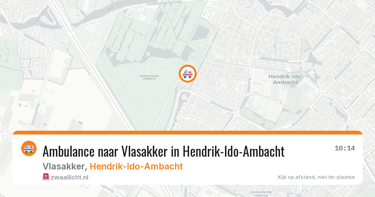 Ambulance naar Vlasakker in Hendrik-Ido-Ambacht — 10 aug 2026