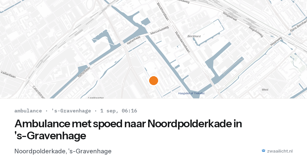 Ambulance met spoed naar Noordpolderkade in 's-Gravenhage — 1 sep 2026