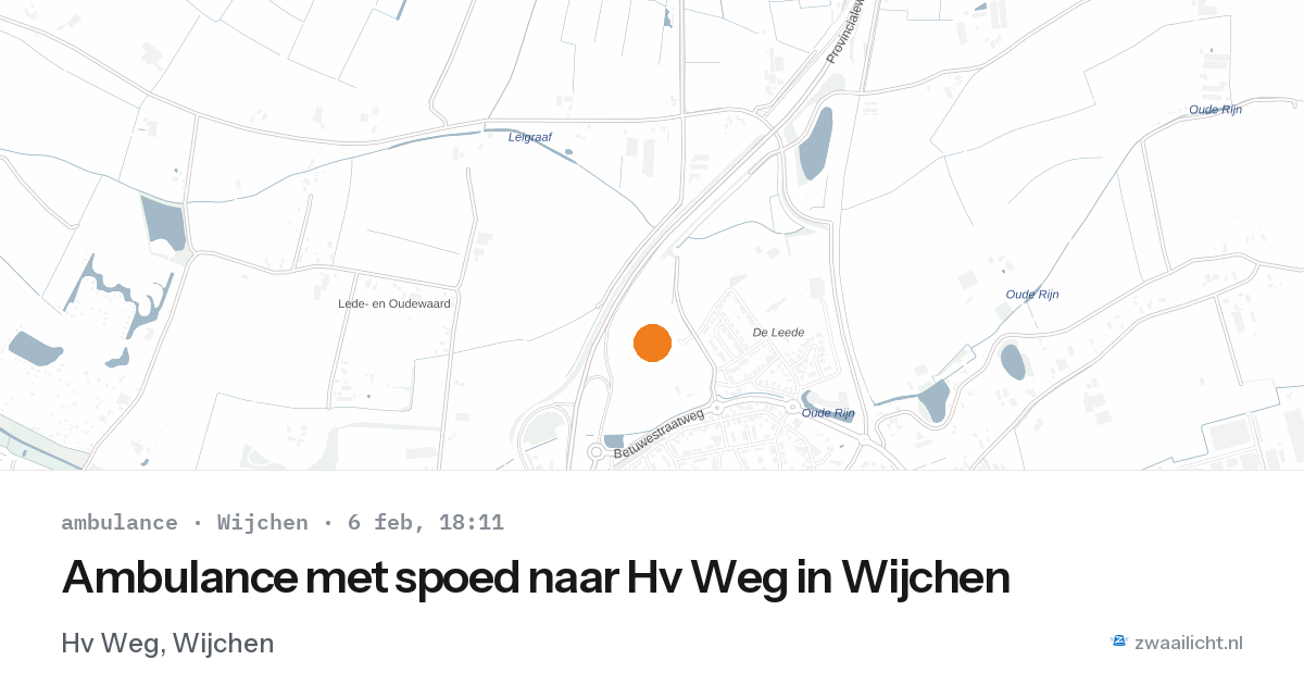 Ambulance met spoed naar Hv Weg in Wijchen — 6 feb 2026