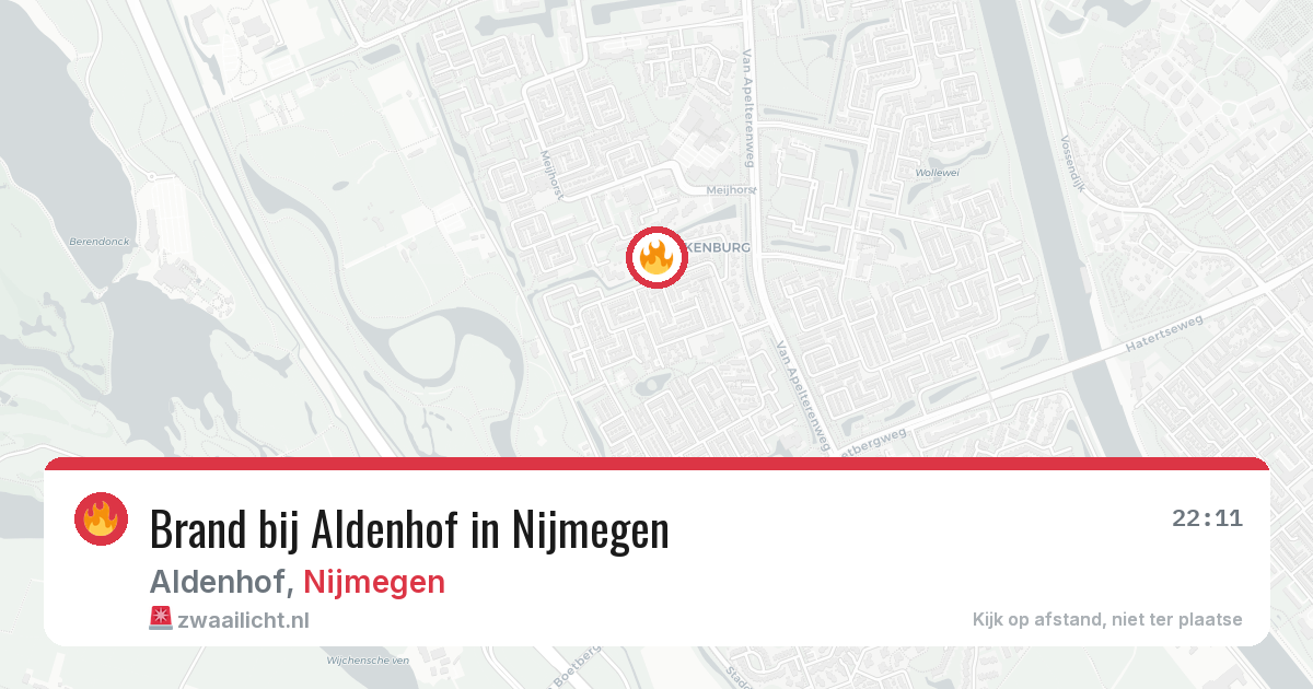 Brand bij Aldenhof in Nijmegen — 31 jul 2026