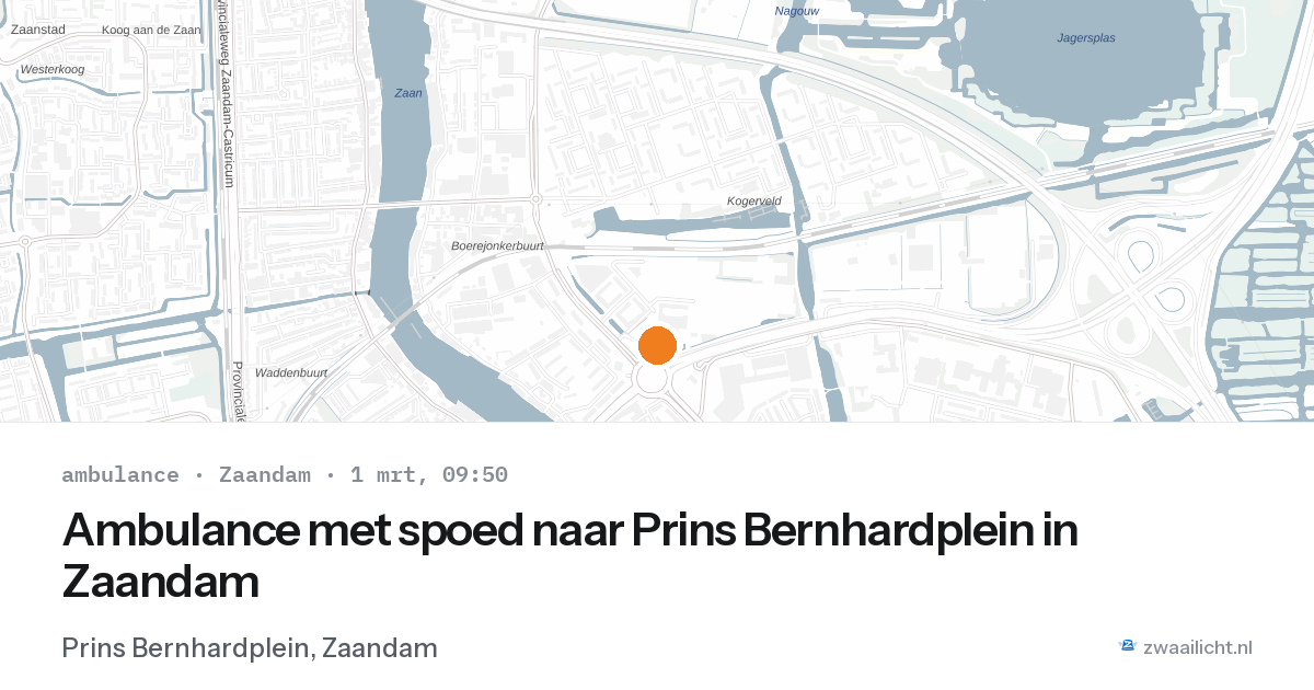 Ambulance met spoed naar Prins Bernhardplein in Zaandam — 1 mrt 2026