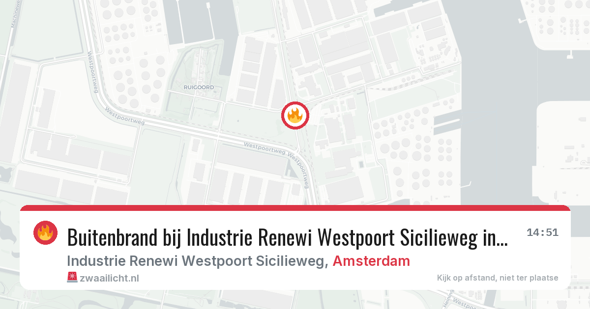 Buitenbrand bij Industrie Renewi Westpoort Sicilieweg in Amsterdam — 23 mei 2026