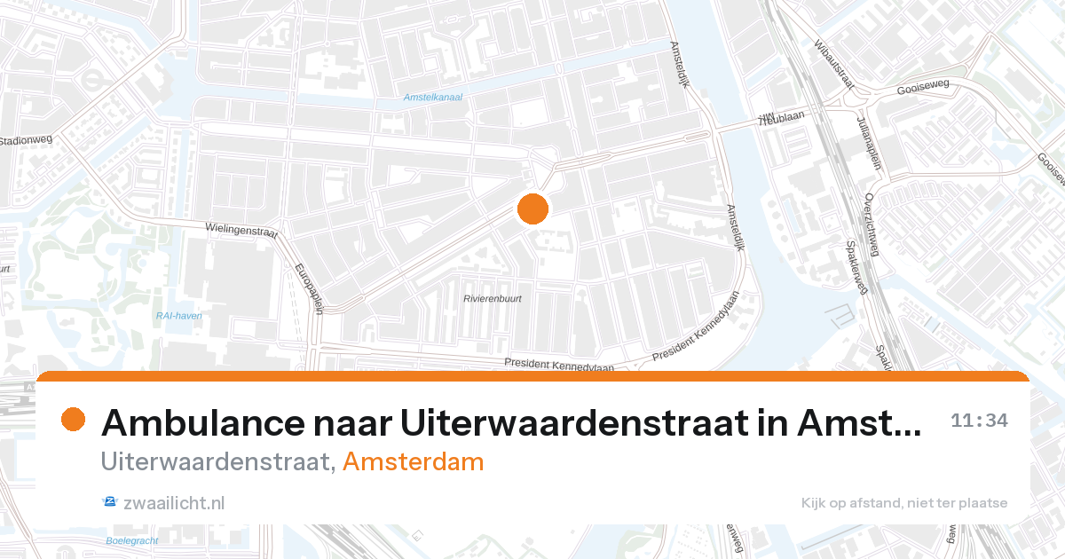 Ambulance naar Uiterwaardenstraat in Amsterdam — 27 aug 2026