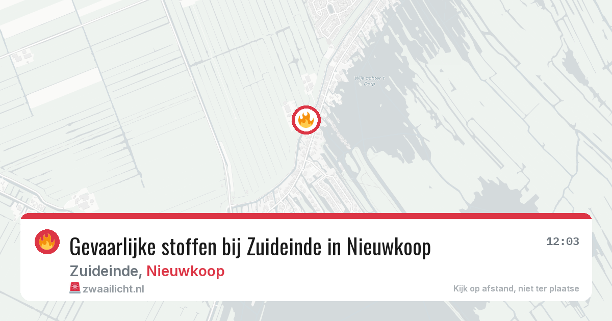 Gevaarlijke stoffen bij Zuideinde in Nieuwkoop — 20 jul 2026