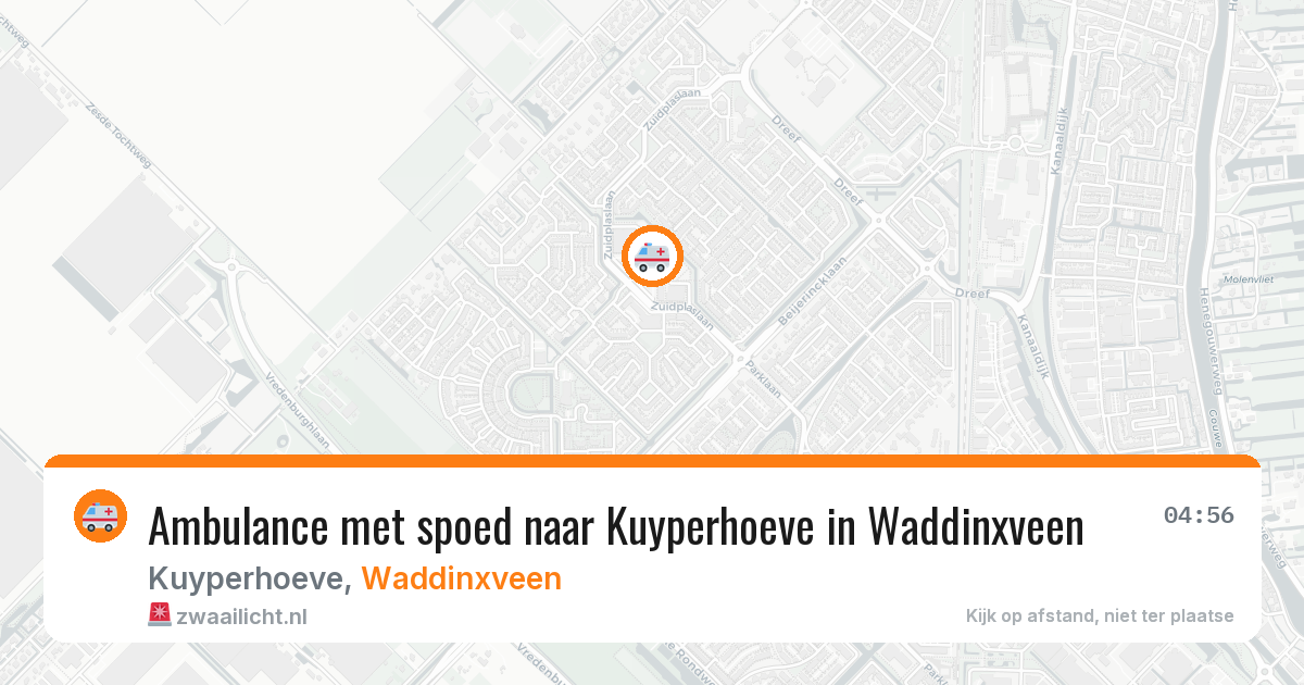 Ambulance met spoed naar Kuyperhoeve in Waddinxveen — 5 aug 2026