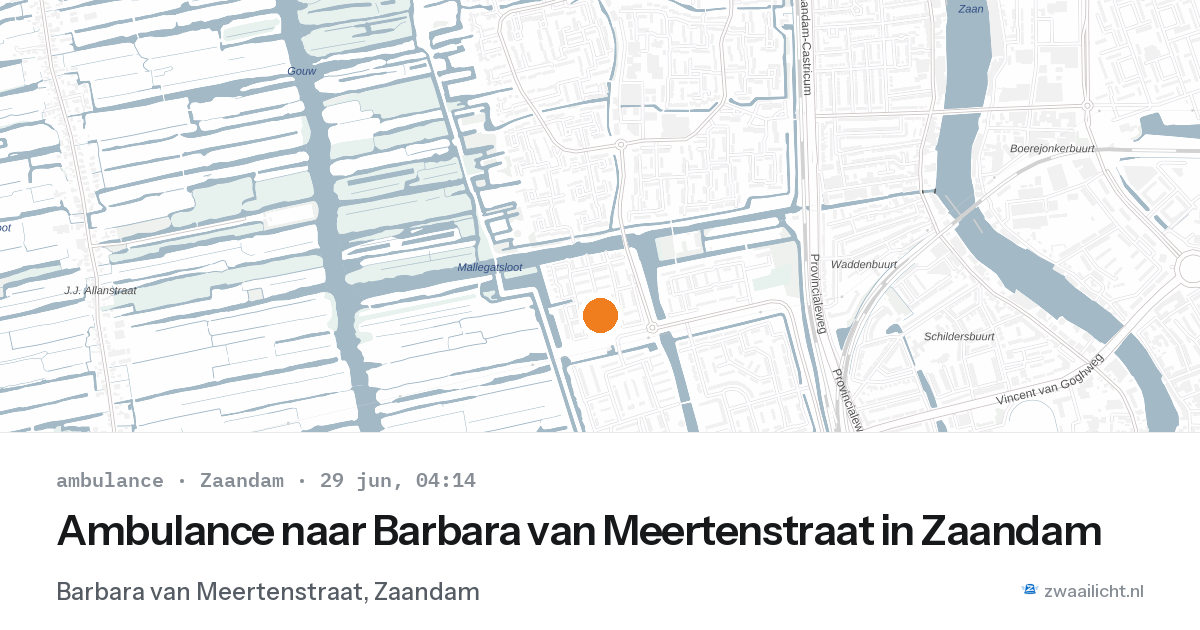 Ambulance naar Barbara van Meertenstraat in Zaandam — 29 jun 2026