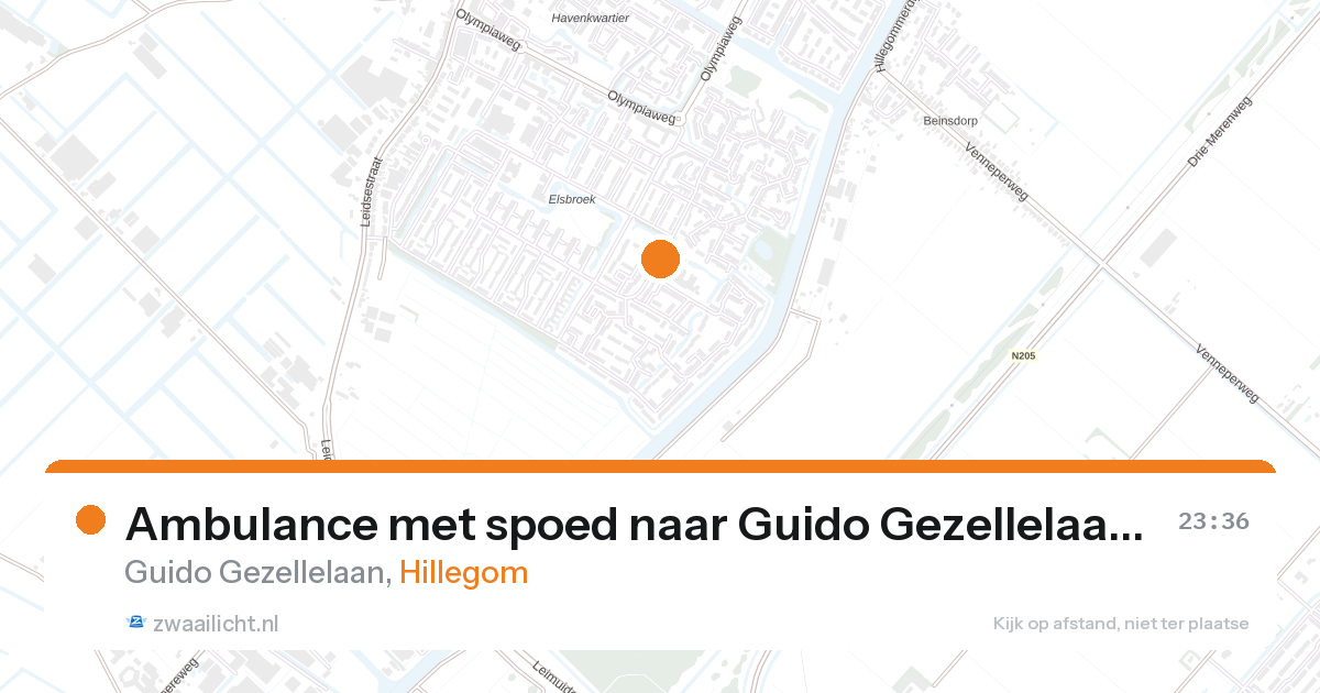Ambulance met spoed naar Guido Gezellelaan in Hillegom — 27 aug 2026
