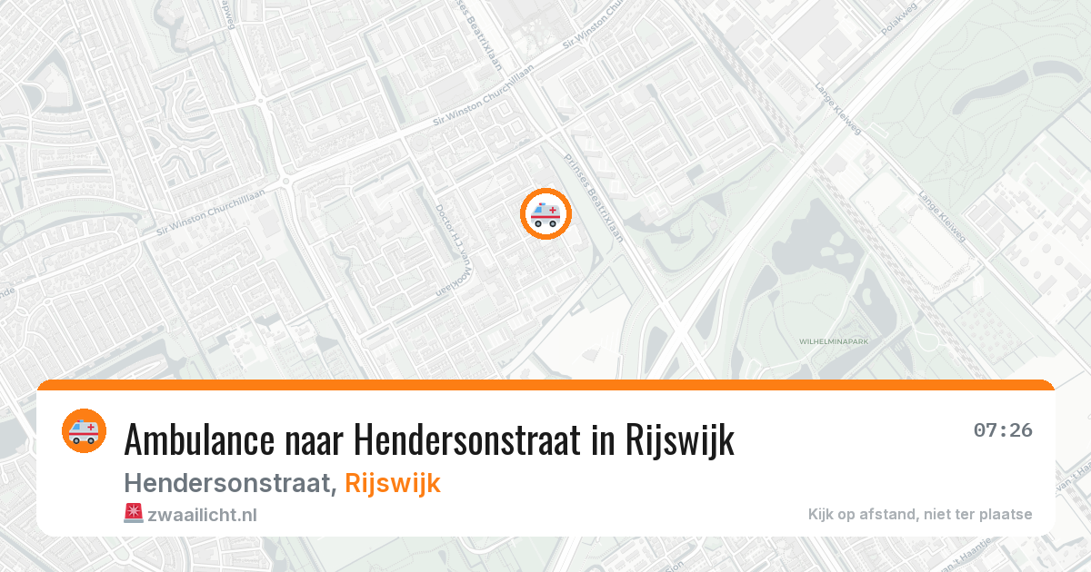 Ambulance naar Hendersonstraat in Rijswijk — 13 aug 2026