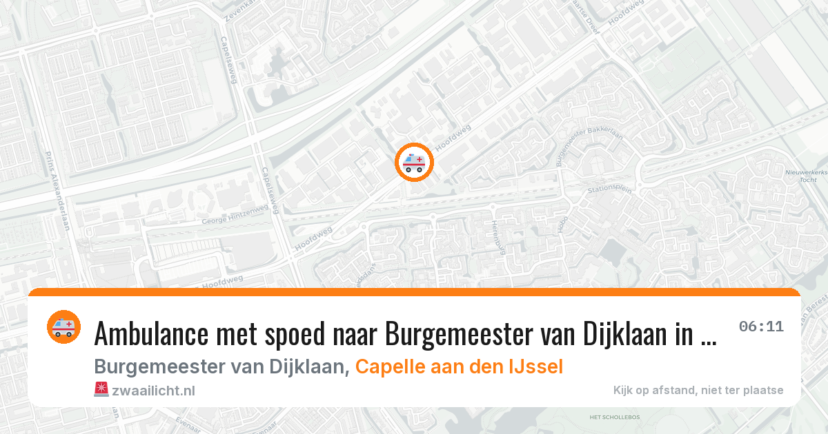 Ambulance met spoed naar Burgemeester van Dijklaan in Capelle aan den IJssel — 27 jun 2026