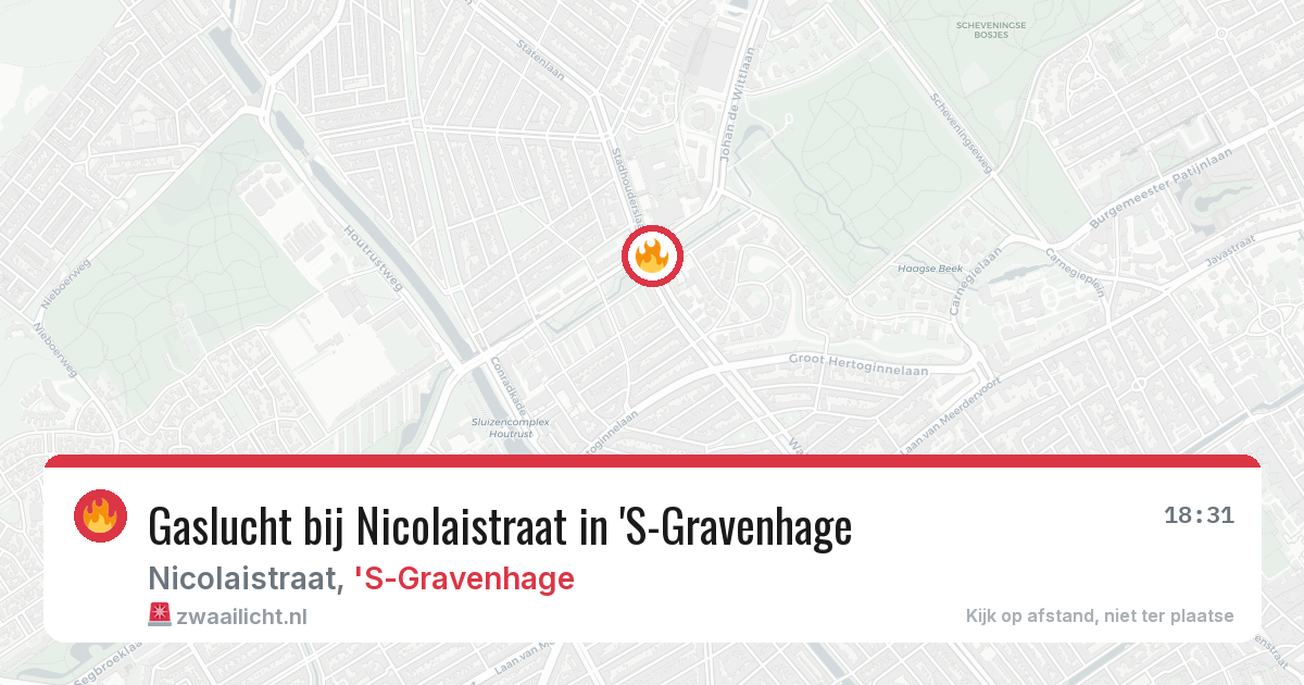 Gaslucht bij Nicolaistraat in 'S-Gravenhage — 10 apr 2026