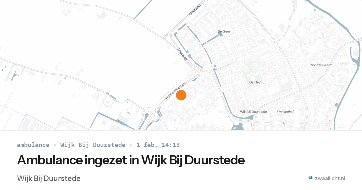Ambulance ingezet in Wijk Bij Duurstede — 1 feb 2026