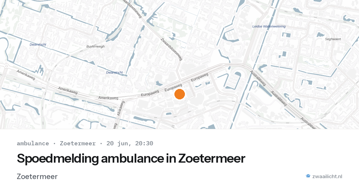 Spoedmelding ambulance in Zoetermeer — 20 jun 2026