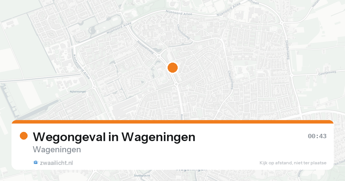 Wegongeval in Wageningen — 18 aug 2026