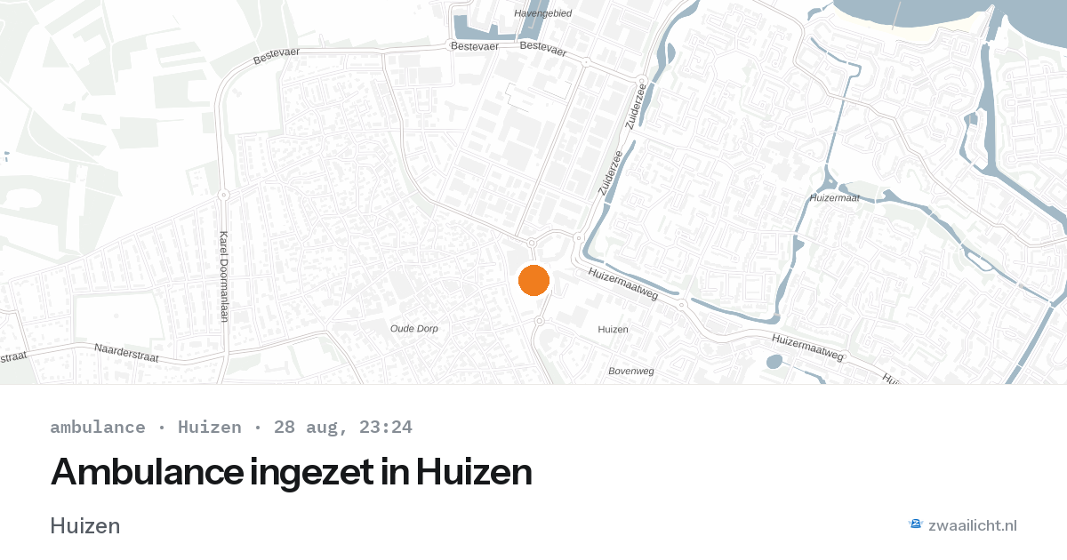 Ambulance ingezet in Huizen — 28 aug 2026