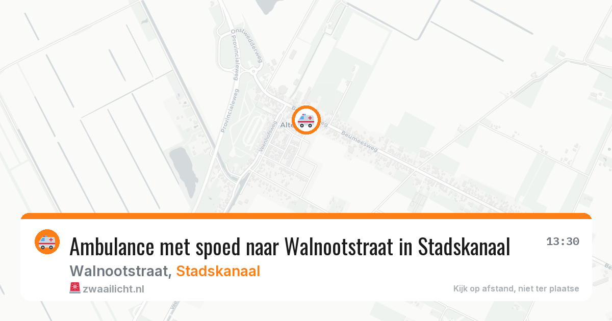 Ambulance met spoed naar Walnootstraat in Stadskanaal — 12 aug 2026