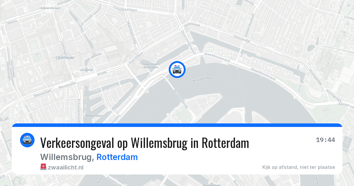 Verkeersongeval op Willemsbrug in Rotterdam — 18 jun 2026