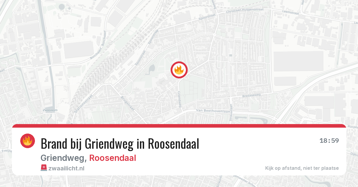 Brand bij Griendweg in Roosendaal — 18 jun 2026