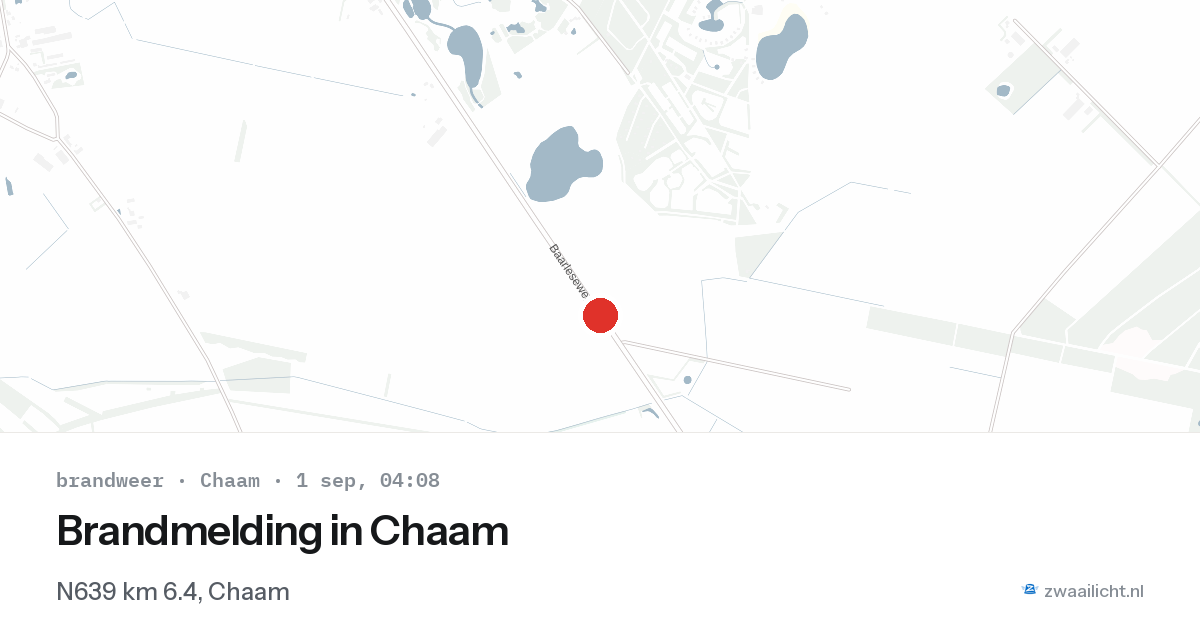 Brandmelding in Chaam — 1 sep 2026