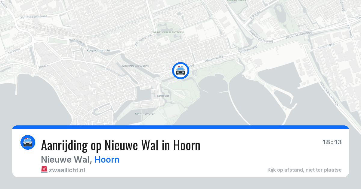 Aanrijding op Nieuwe Wal in Hoorn — 6 aug 2026