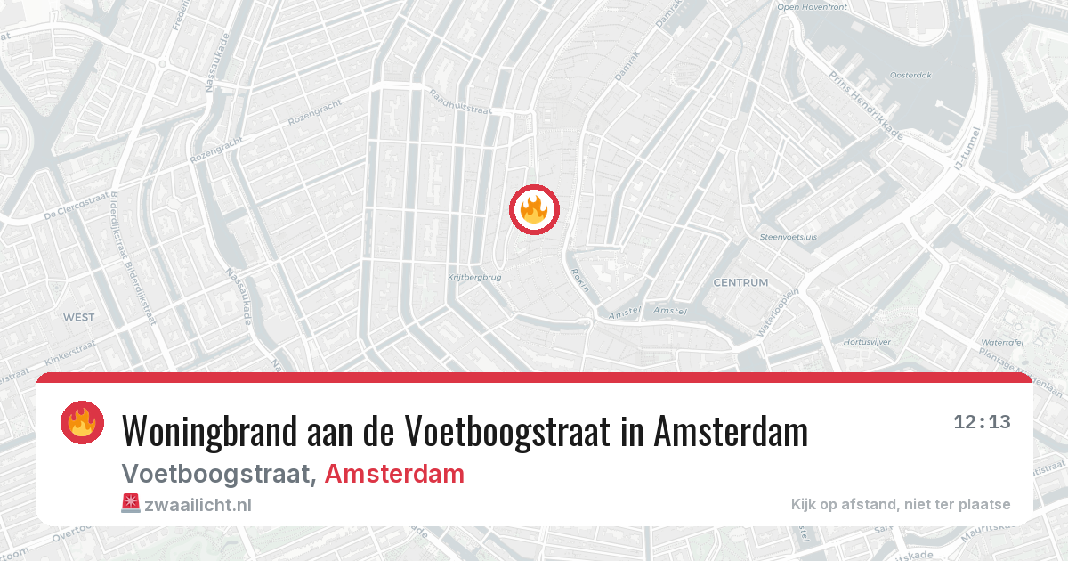 Woningbrand aan de Voetboogstraat in Amsterdam — 9 aug 2026