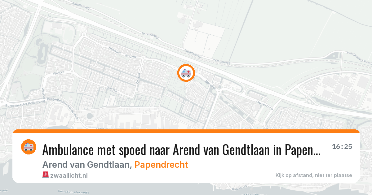 Ambulance met spoed naar Arend van Gendtlaan in Papendrecht — 17 mei 2026