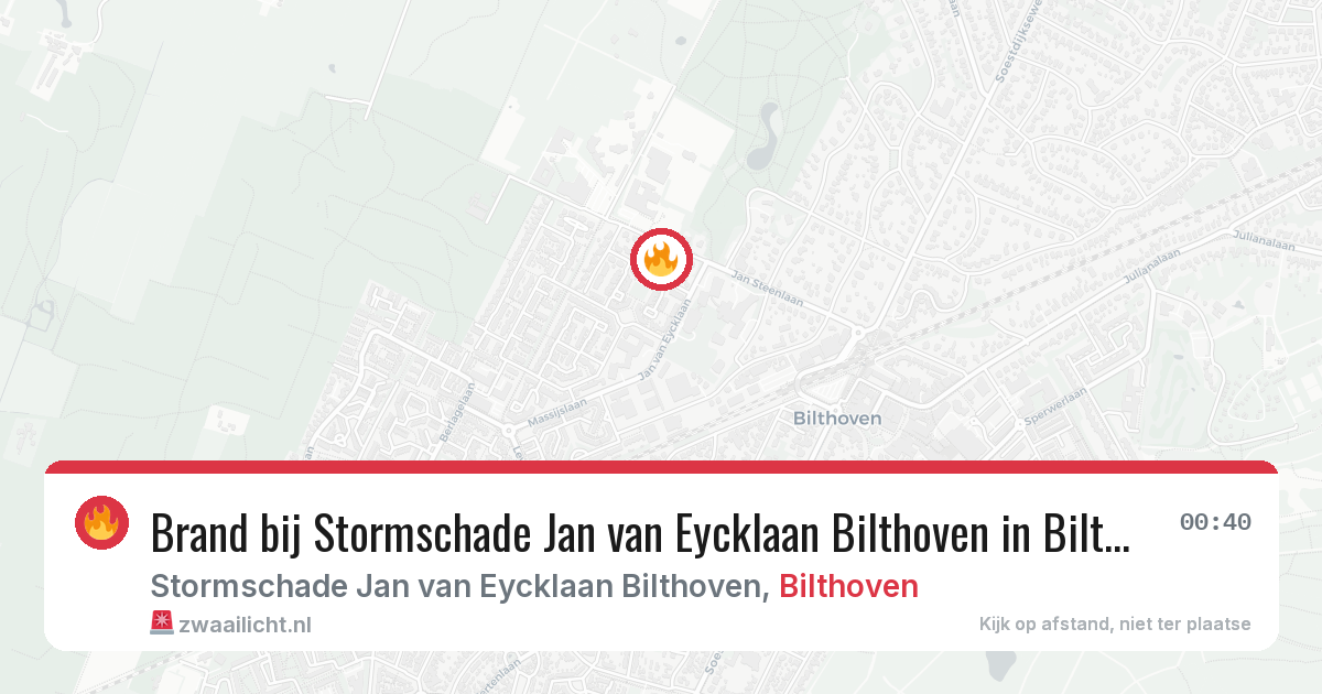 Brand bij Stormschade Jan van Eycklaan Bilthoven in Bilthoven — 19 jun 2026