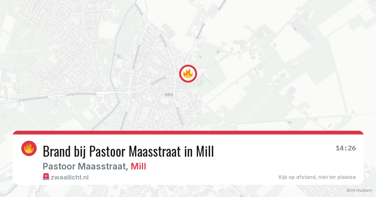 Brand bij Pastoor Maasstraat in Mill — 29 jan 2026
