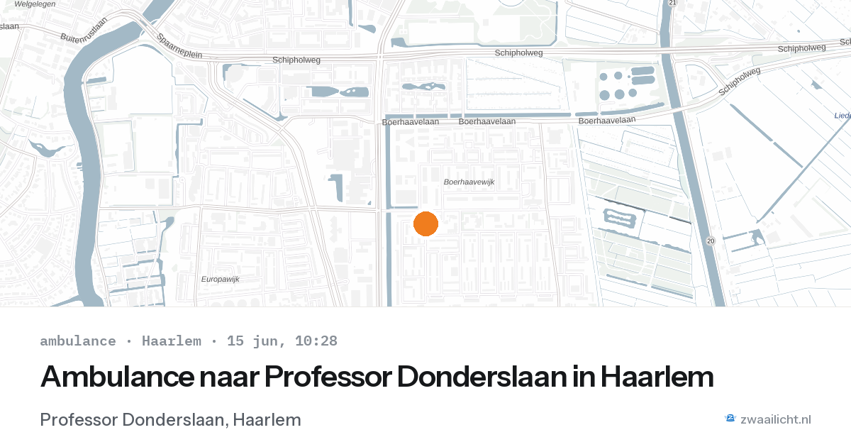 Ambulance naar Professor Donderslaan in Haarlem — 15 jun 2026