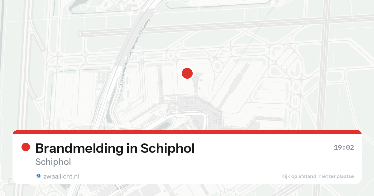 Brandmelding in Schiphol — 15 aug 2026