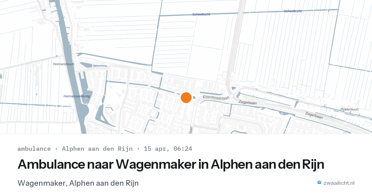Ambulance naar Wagenmaker in Alphen aan den Rijn — 15 apr 2026