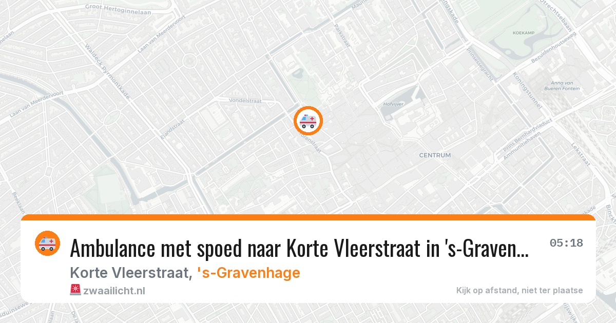 Ambulance met spoed naar Korte Vleerstraat in 's-Gravenhage — 5 jun 2026